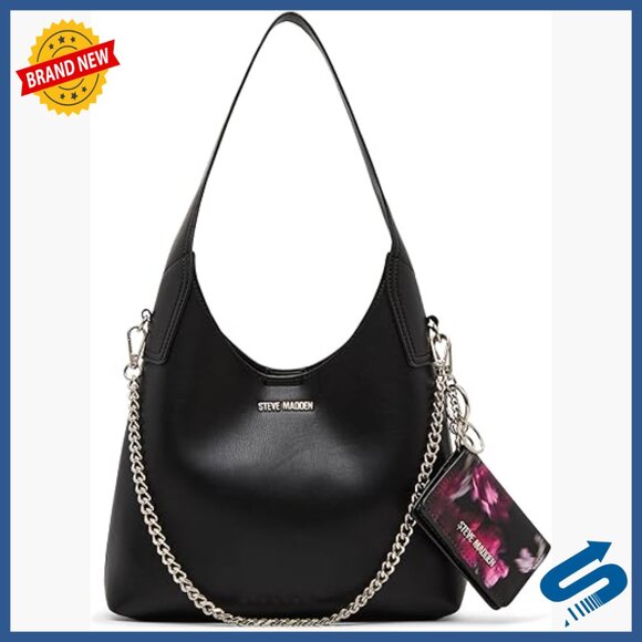Oversized Hobo Bag With Detachable Pouch Faux Leather Slouchy Shoulder Bag